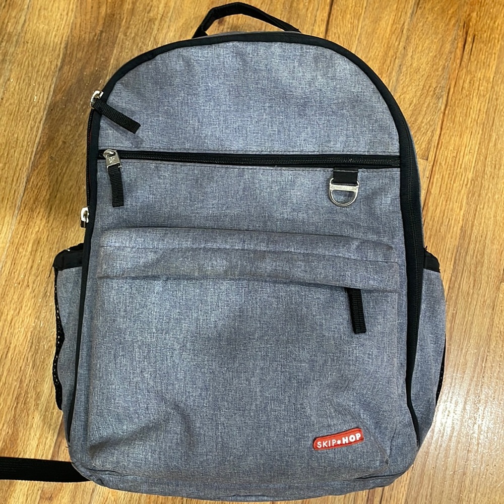 Grey skip hop diaper bag backpack